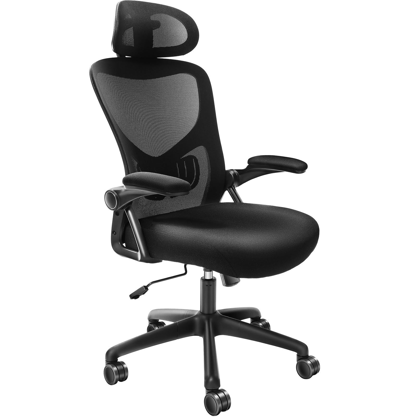 Anwick Ergonomic Office Chair 330LBS High Back Mesh Headrest Lumbar Flip-up