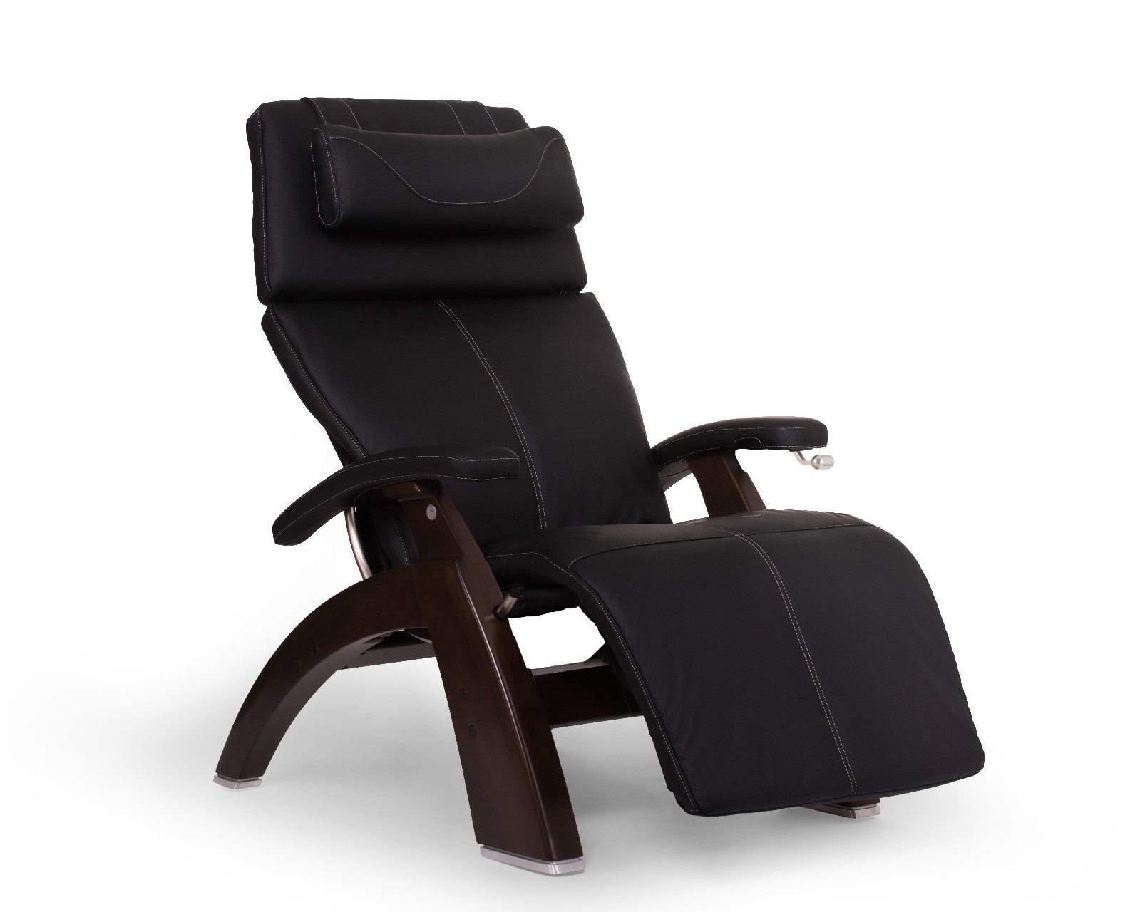 Black Human Touch Dark Walnut PC-420 Zero Gravity Perfect Chair with Memory Foam
