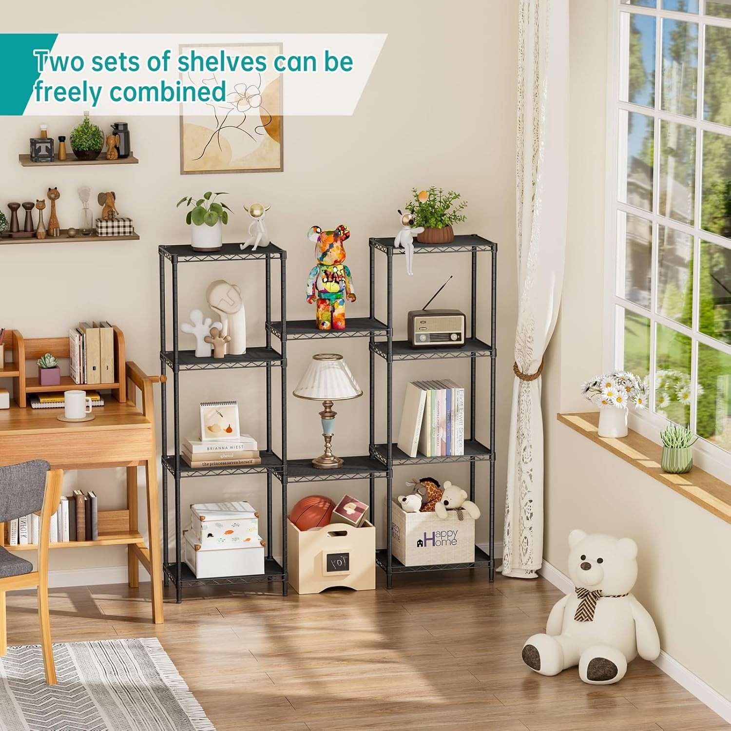 Multi-Use Adjustable Metal Storage Rack: Perfect for Closets, Kitchens, and More