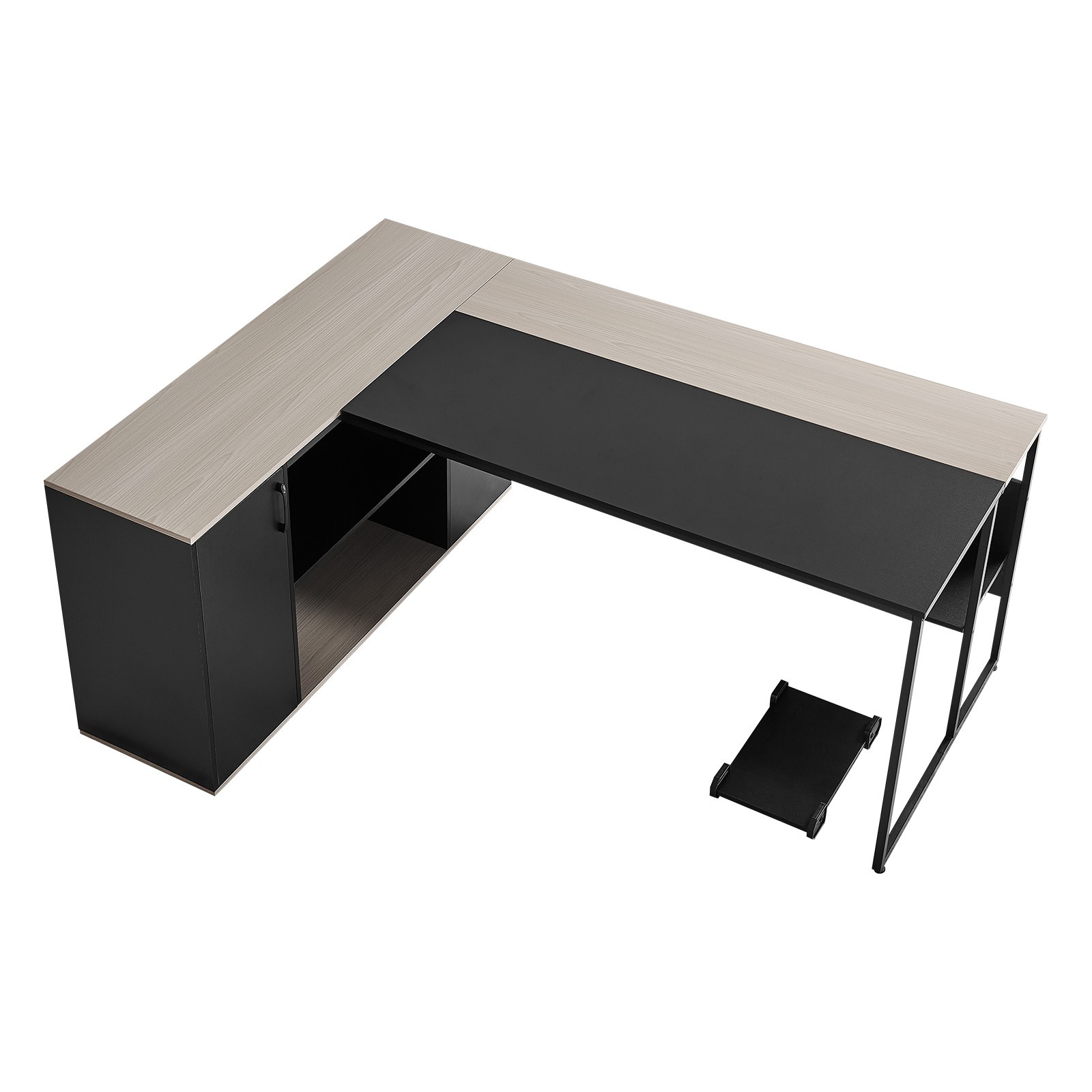 Uimoso L-Shaped Office Desk with Storage,Drawers,and CPU Stand, 350 lbs Capacity