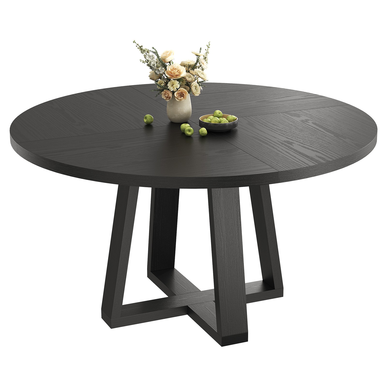 47″ Round Dining Table for 4-6 People Modern Farmhouse Kitchen Dining Room Table