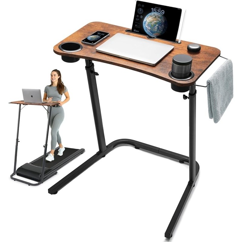 Adjustable Treadmill Desk Ergonomic Stand Up Workstation W/ Cup Holders New