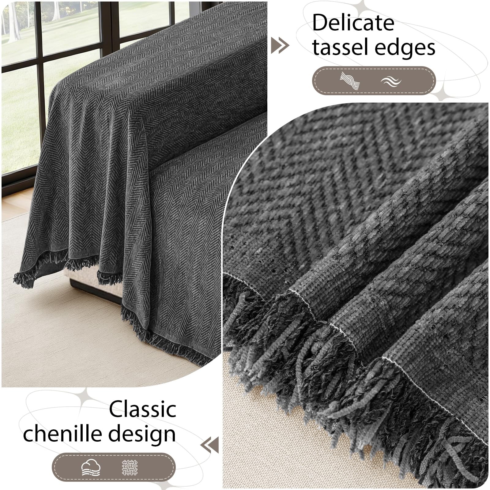 Sectional Couch Covers L Shape Sectional Sofa Cover for Dogs Pets 2 Piece Thi…
