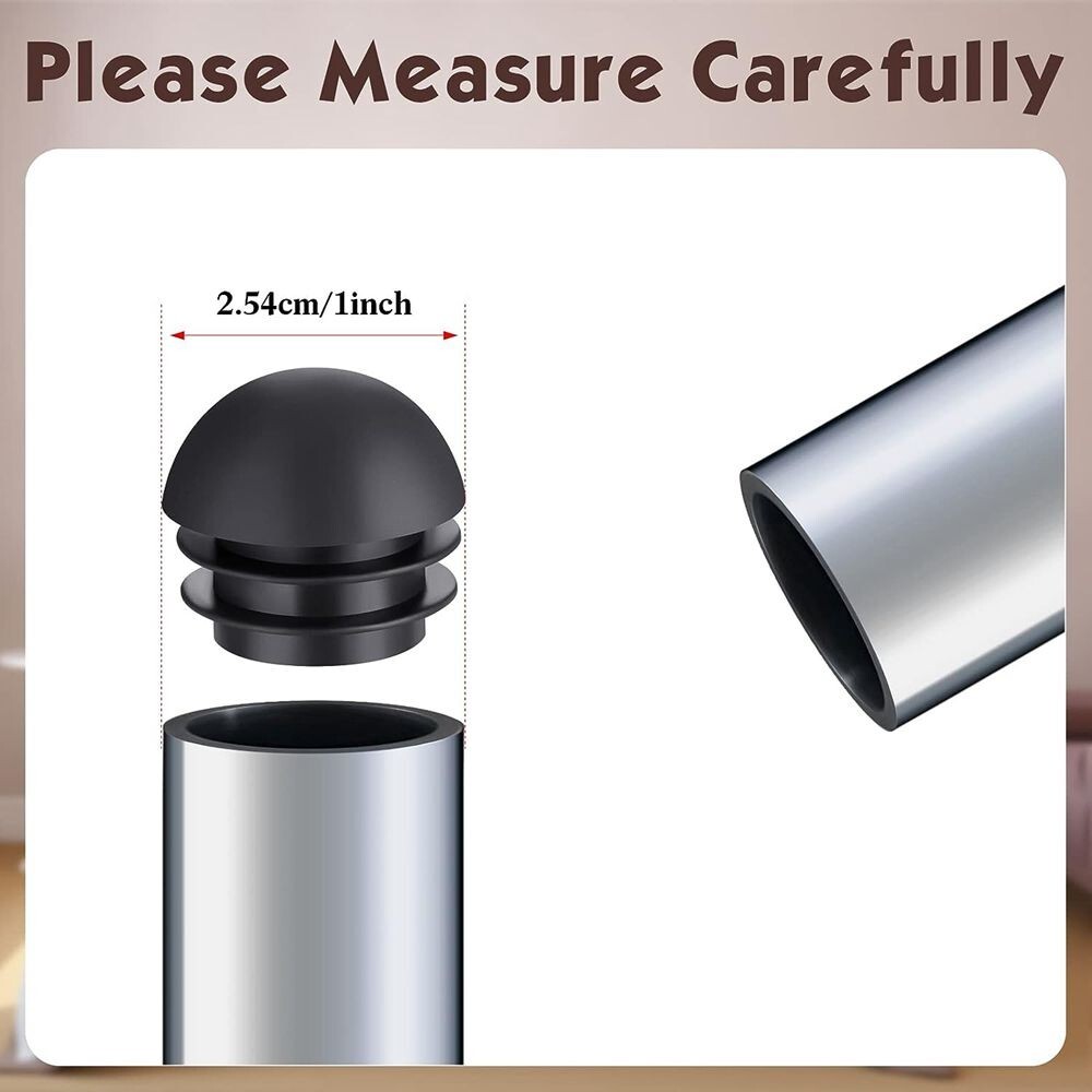 20x 1 Inch Round Black Plastic End Caps Plugs Chair Leg Tube Inserts Glide C141