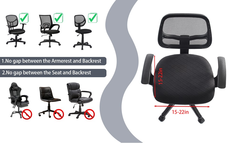 Stretch Jacquard Office Chair Cover, Removable Washable Desk Chair Cover,