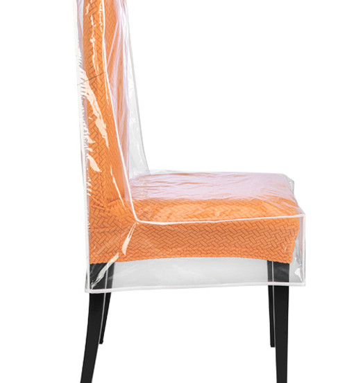 4 Standard Size Clear Plastic Waterproof Dining Chair Covers 19.5″D x21″W x29.5H