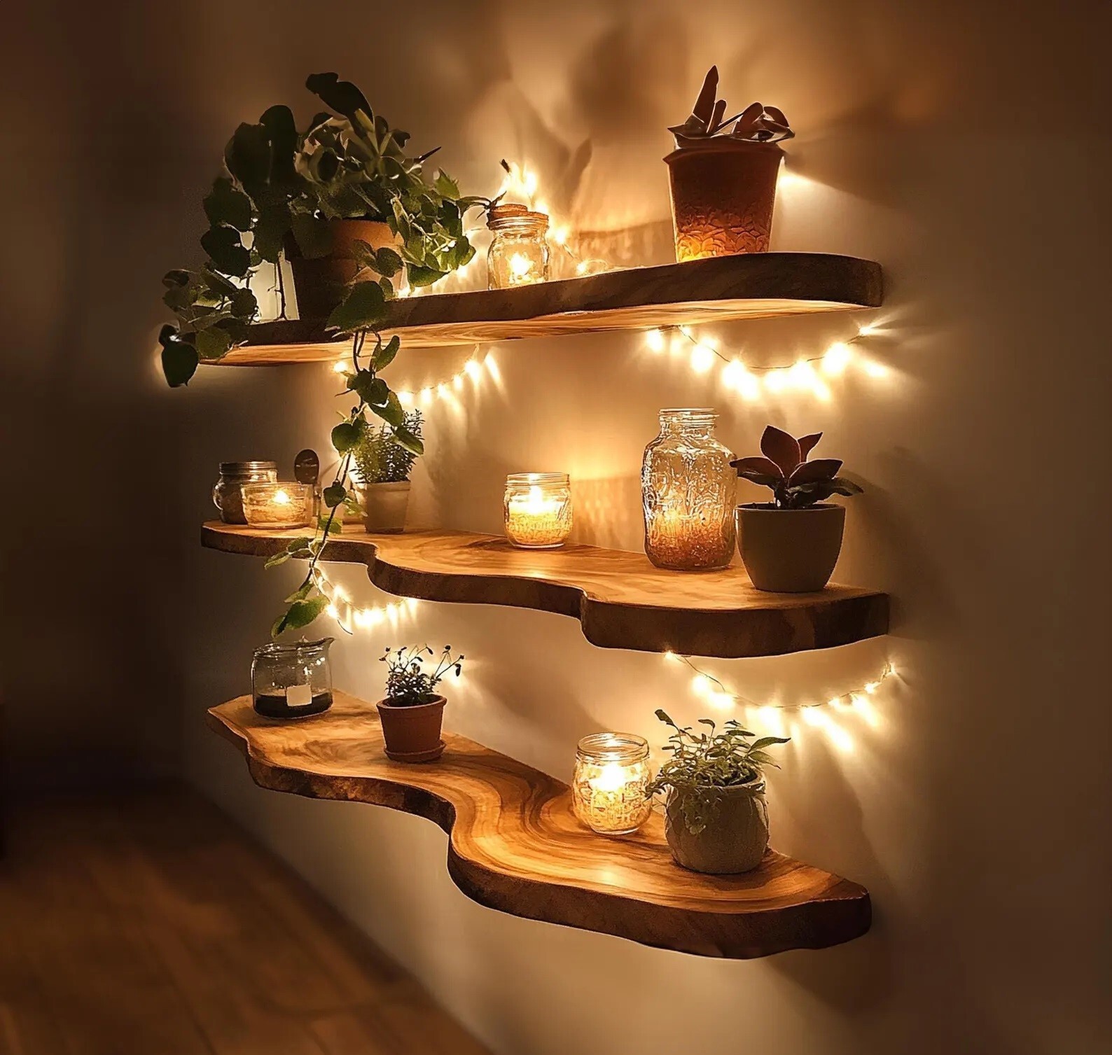 Beautiful shelf live edge floating shelves wood rustic floating home décor shelf