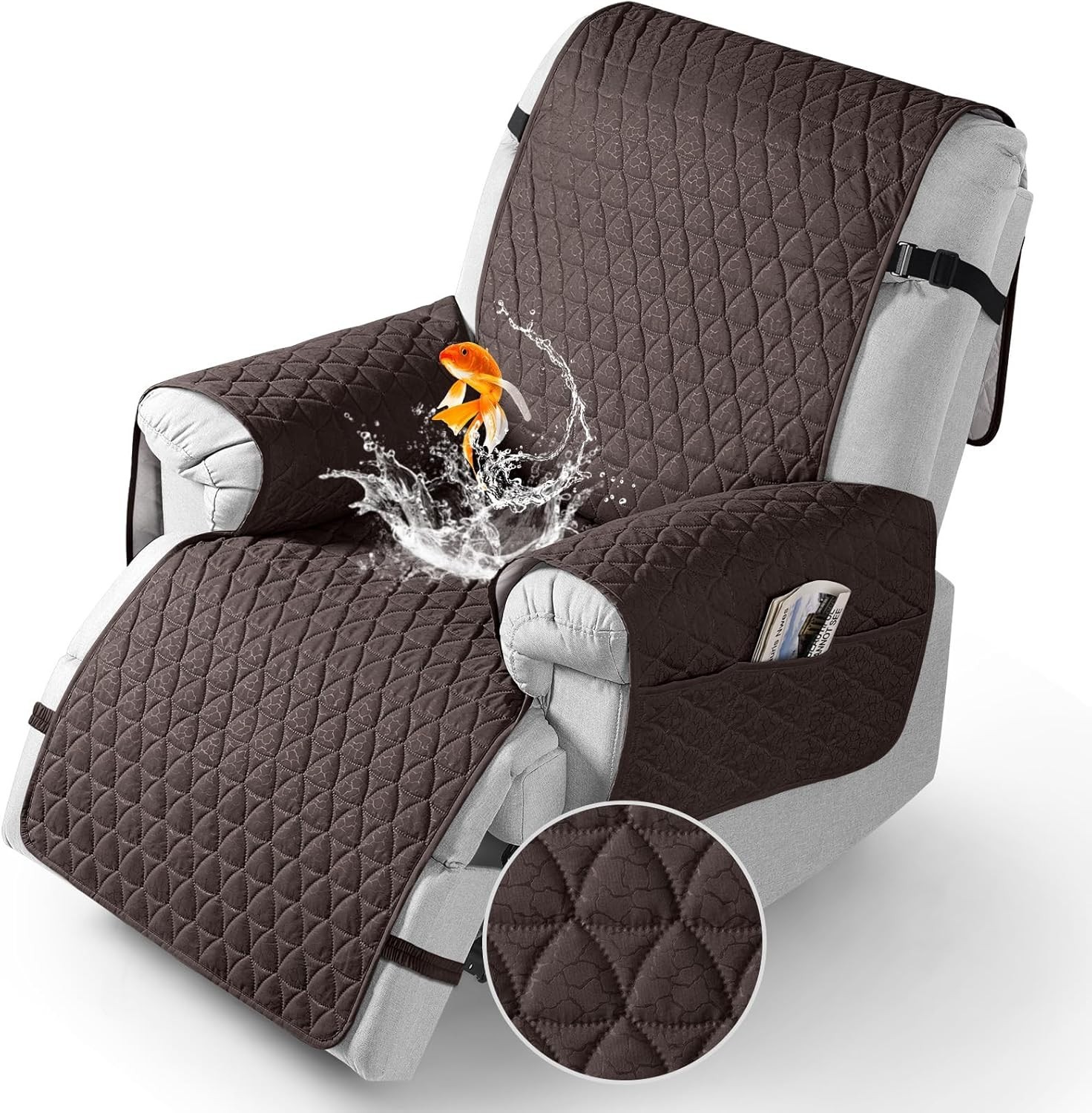 Chic Microfiber Recliner Cover – 100% Waterproof with Anti-Slip Design 22”