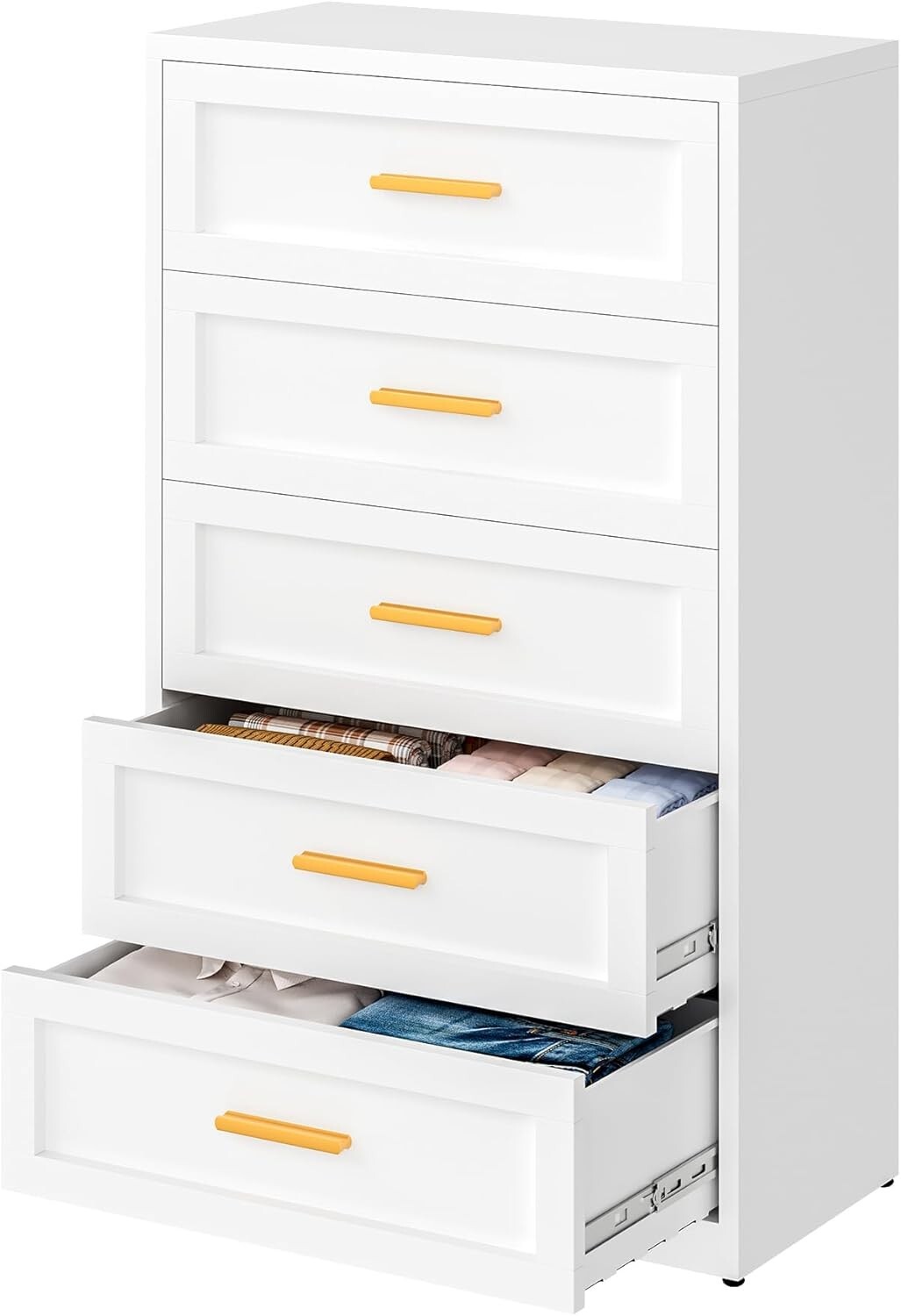 Cofar 47.72″ Metal 5 Drawer Girl Dresser Storage Cabinet For Home, Office,Closet