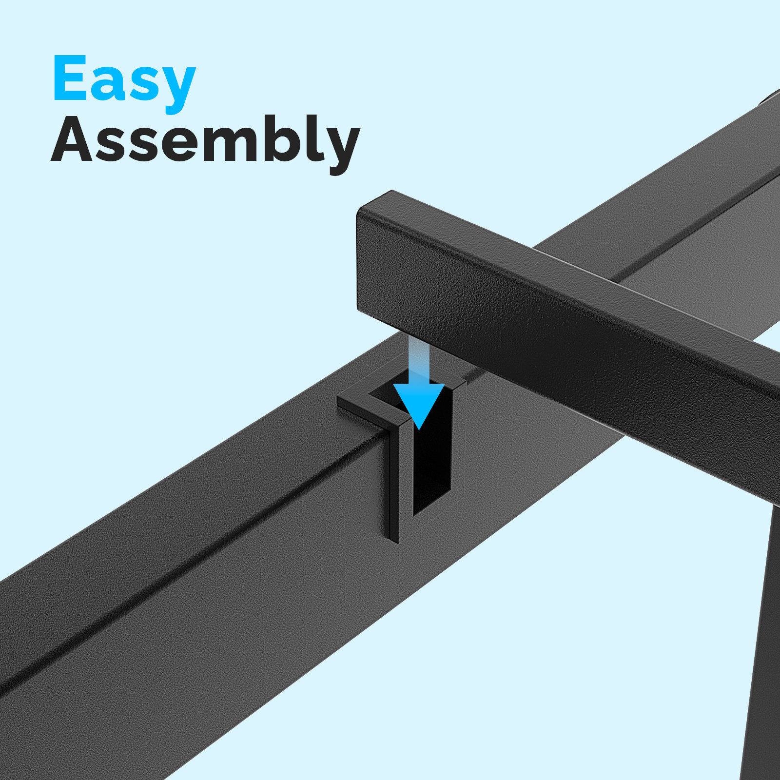 Twin Size Metal Slat Bed Frame Mattress Foundation Heavy Duty Platform Black