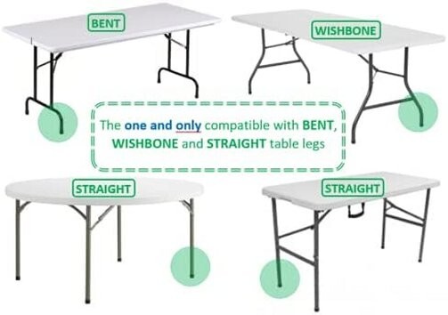 16 Inch Table Leg Extenders for Folding Table 4-Pack Table Risers for Straight &