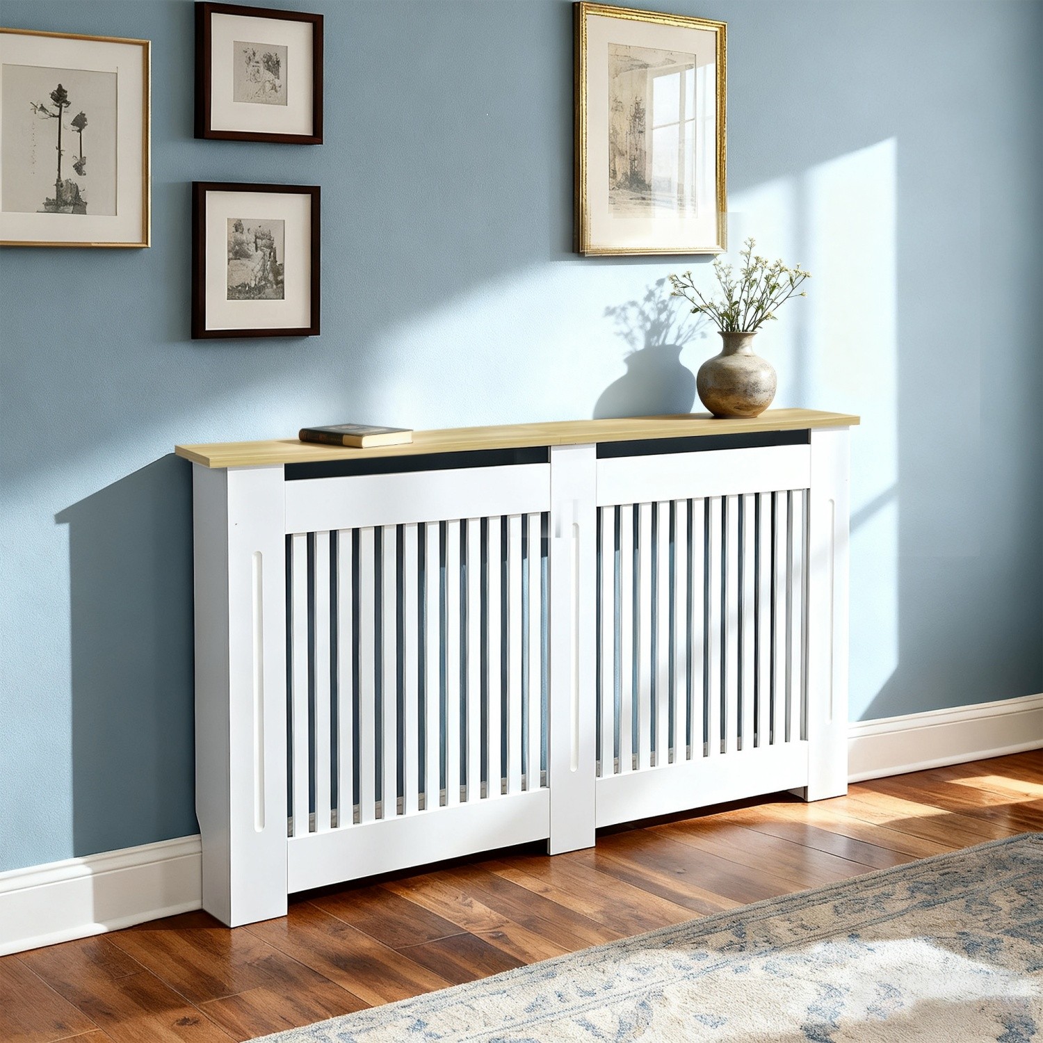 36” Tall Radiator Cover Wood Cabinet Decorative Heater Protector Grill Shelf