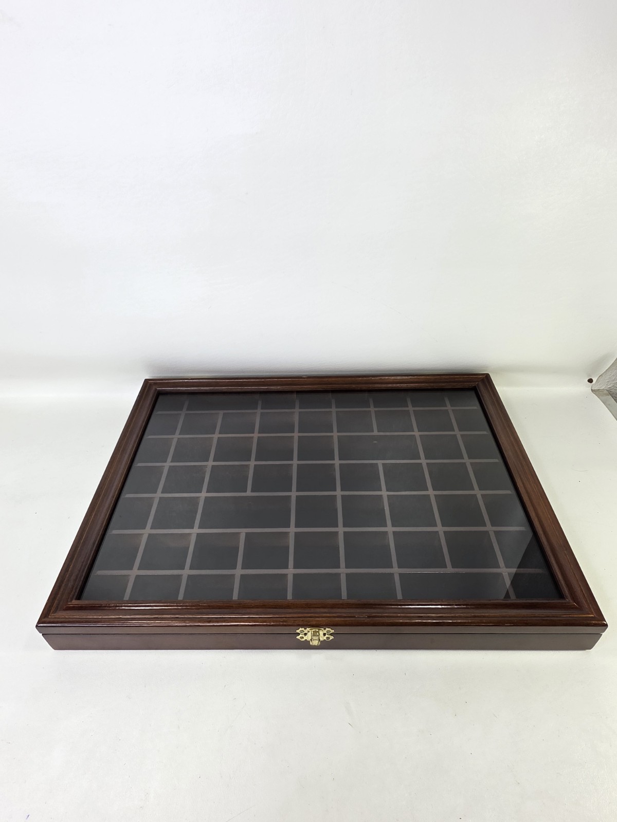 Wooden Display Shadow Box Collectible Miniatures Wall Hanging 19×14 Velour Lined