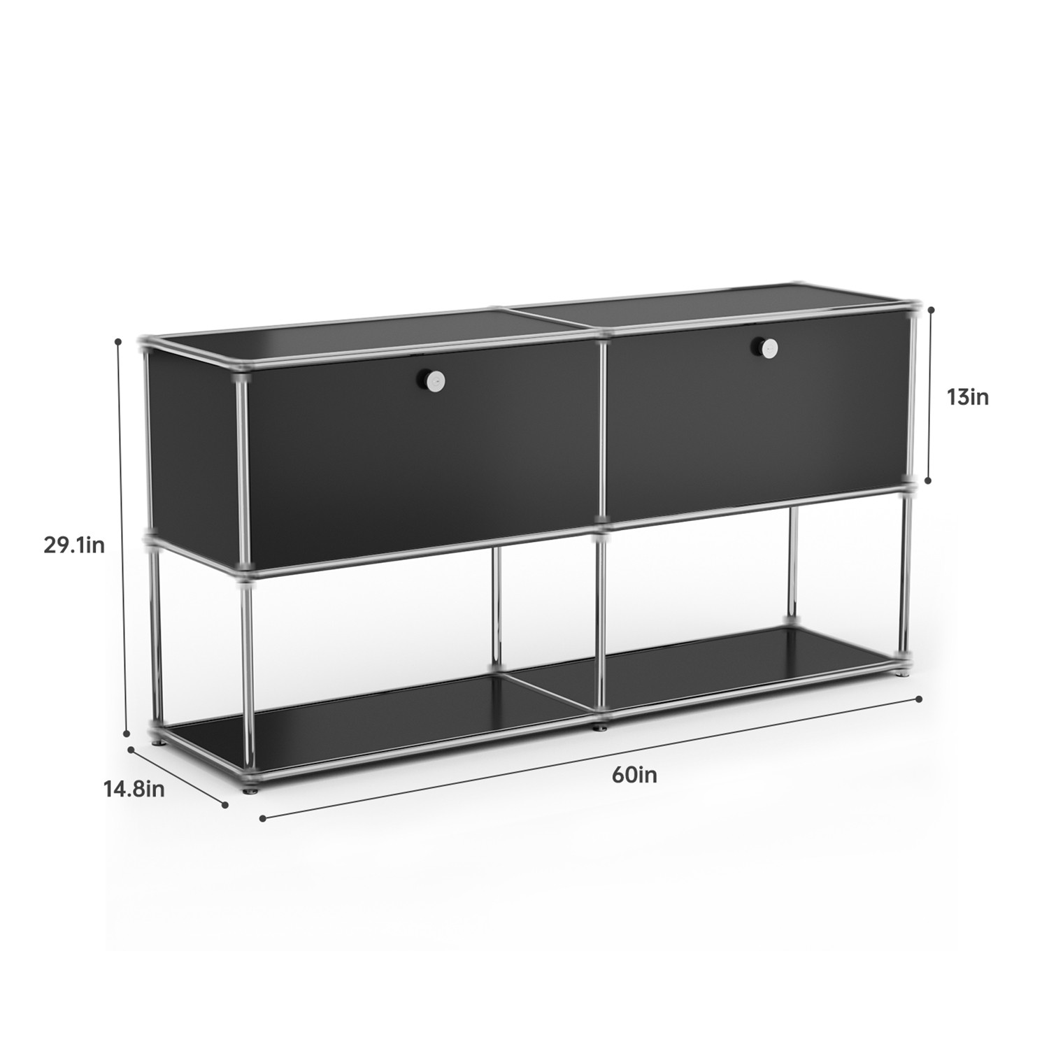 USM Haller Style Modern Storage Cabinet Shelf Free-Standing Sideboard Metal USA