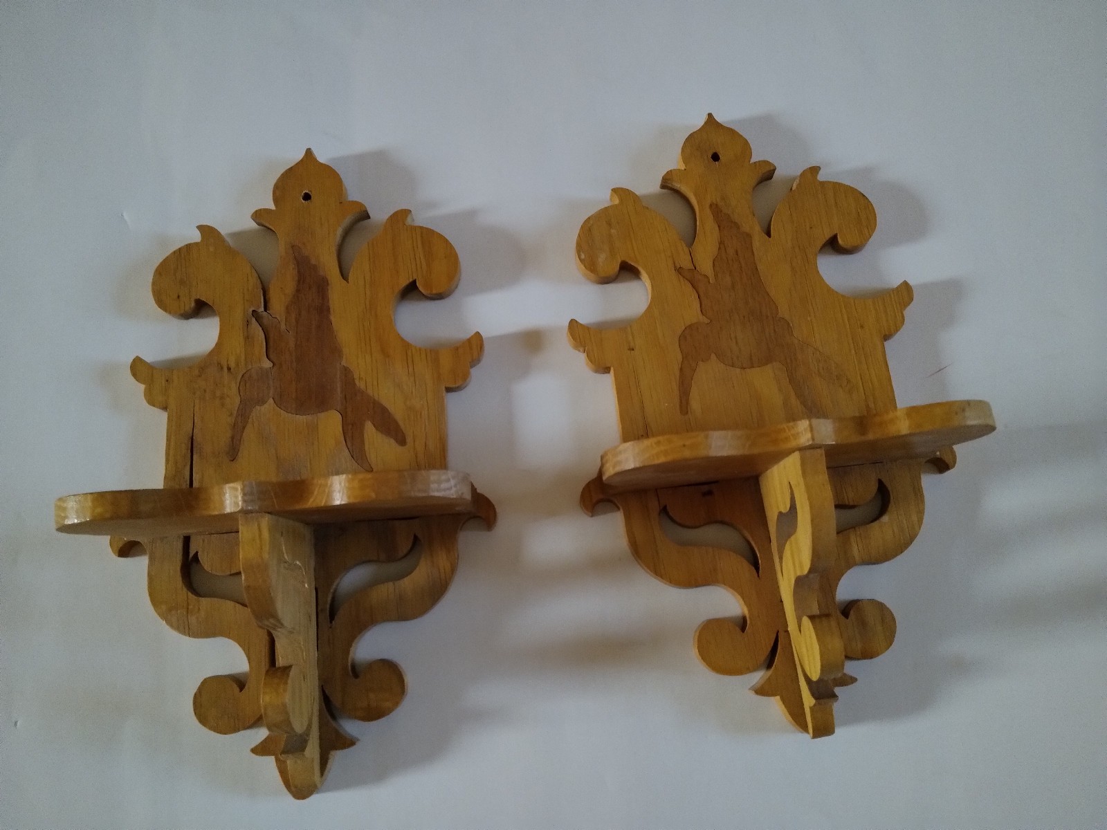 Pair of Wooden Shelves 11 x 6 1/2 x 3 inches