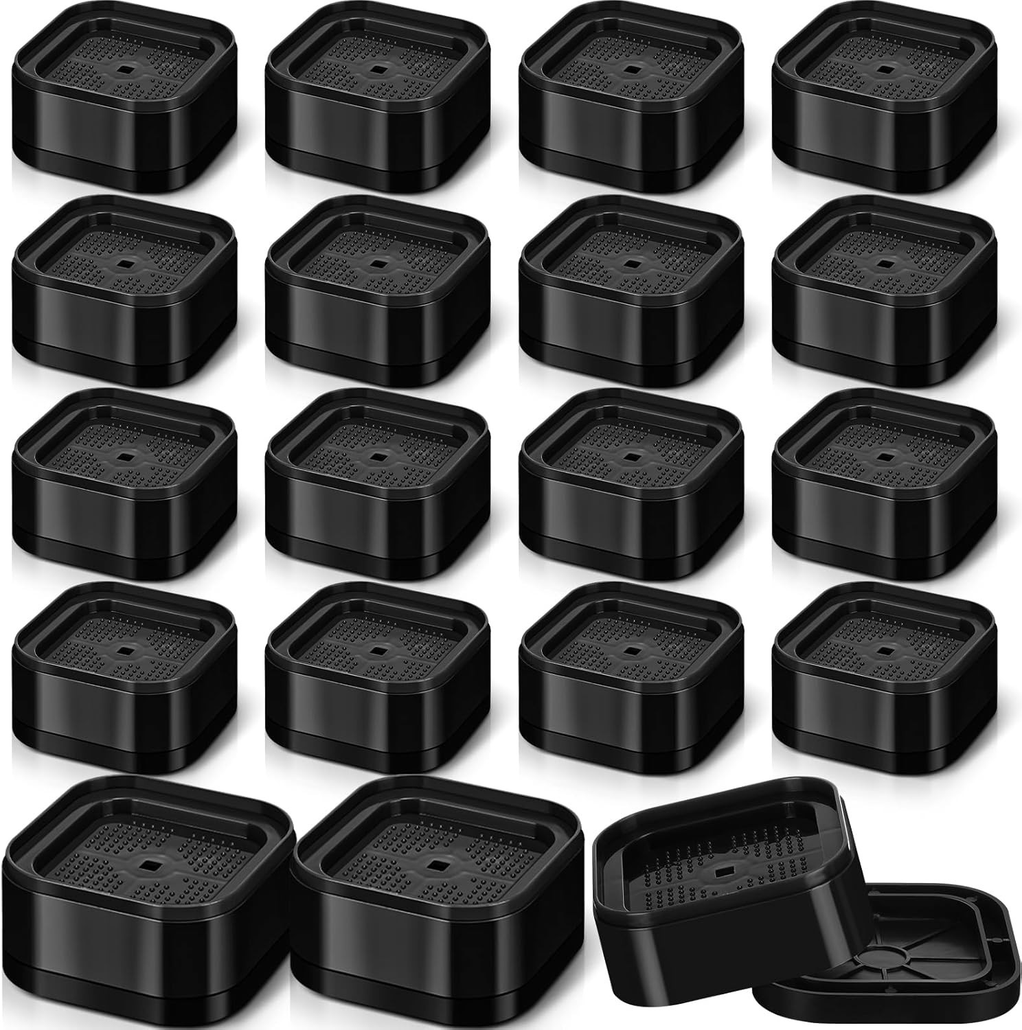 High-Quality Black Bed Raising Blocks – 16 Pack, Sturdy & Non-Slip 1.38” Lift