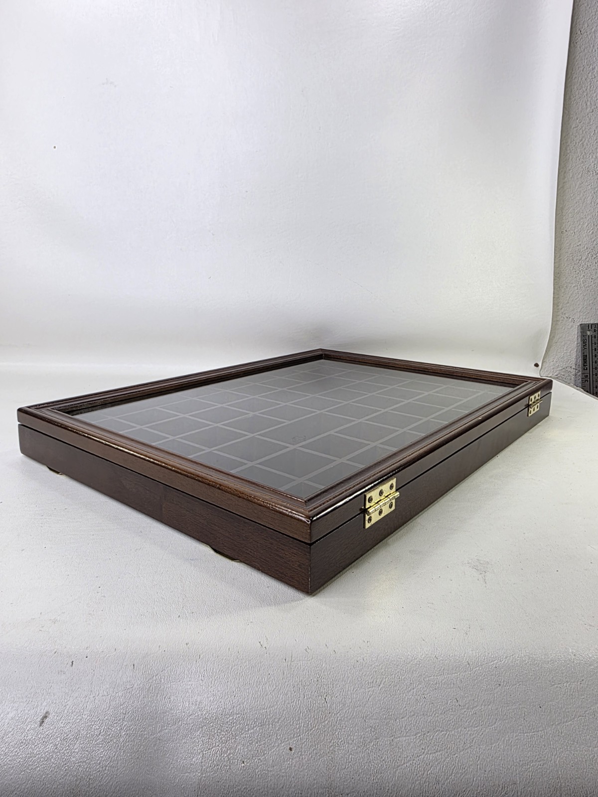 Wooden Display Shadow Box Collectible Miniatures Wall Hanging 19×14 Velour Lined
