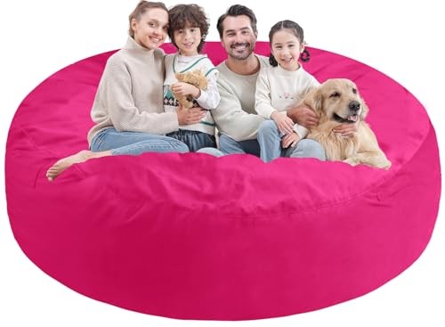7FT Bean Bag Chair, Large Bean Bag Chairs with Memory 7FT- 72″x72″x18″ Pink