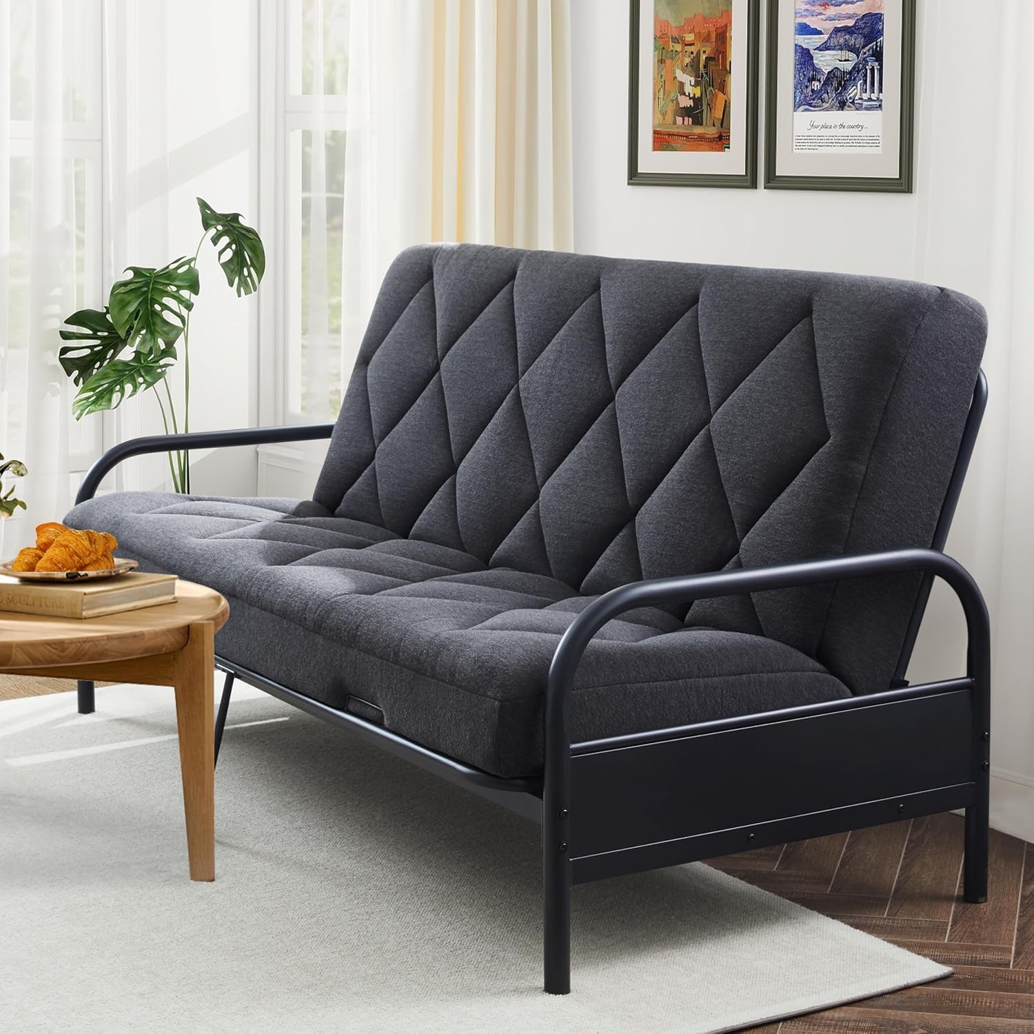 6″ Full Size Pillow Futon Mattress Replacement(Frame Not Included), Gel Memory