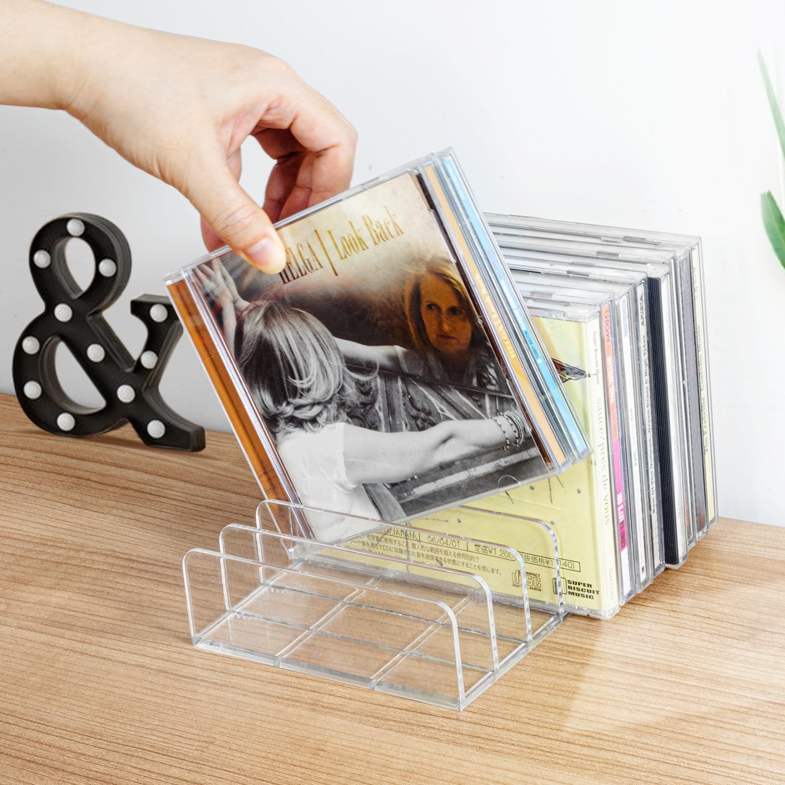 Vowcarol CD Holder 2 Pack, Clear Acrylic 6.7 x 4.9 x 1.7 inches, Transparent