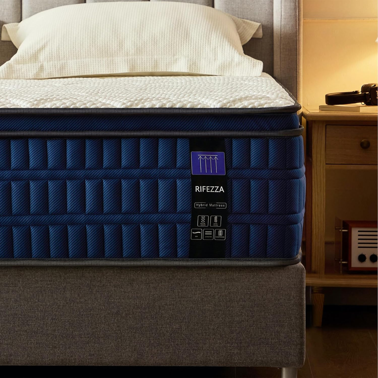 14″ Hybrid Mattress – Medium-Firm Gel Foam & Pocket Coils, Cooling Euro Top