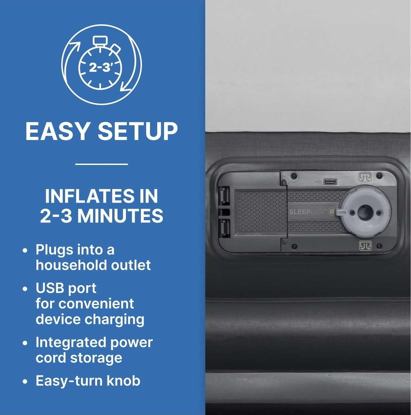 SLEEPLUX Durable Inflatable Twin Air Mattress Brand New SEALED IN BOX