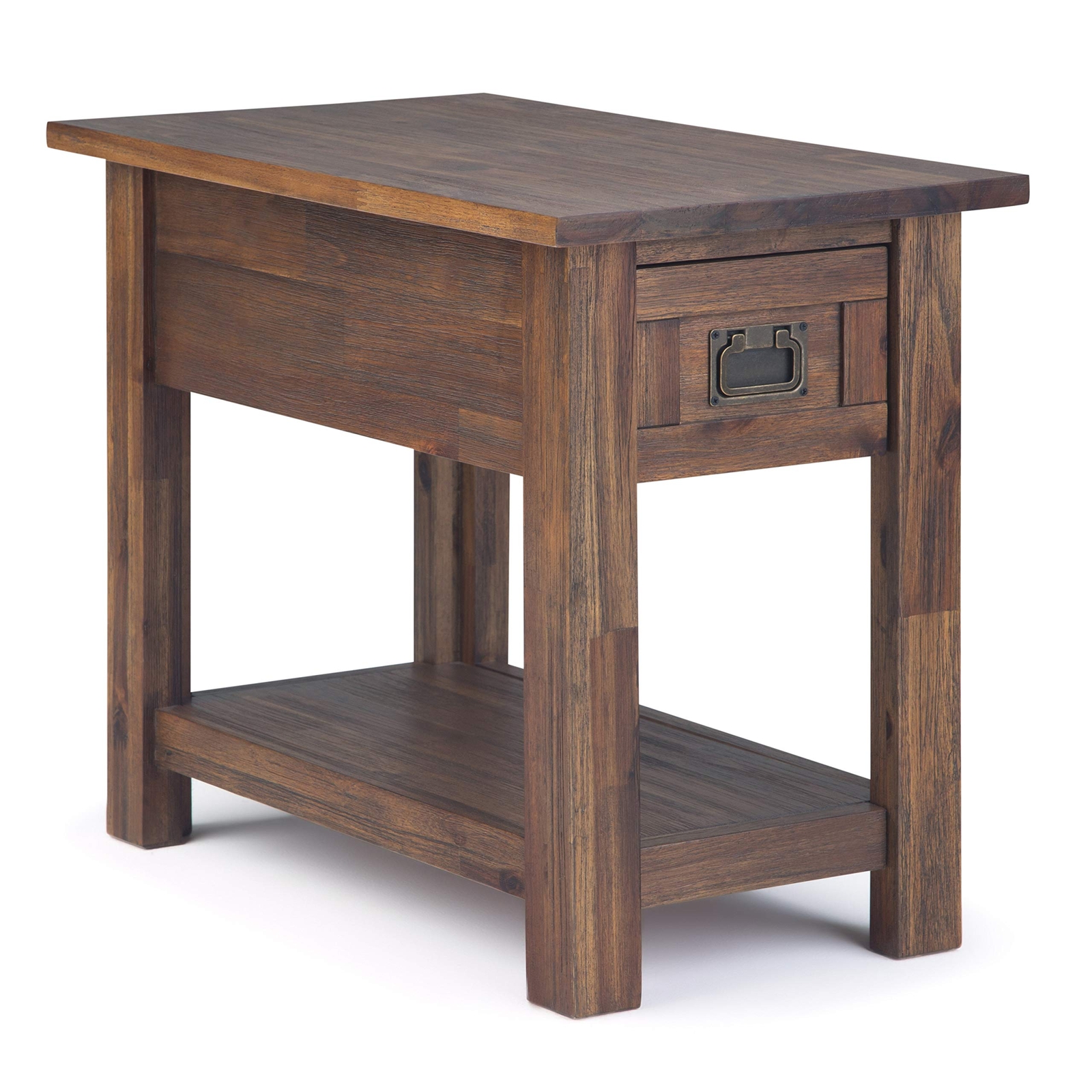 SIMPLIHOME Monroe Solid Acacia Wood 14 inch wide Rectangle Rustic Narrow Side