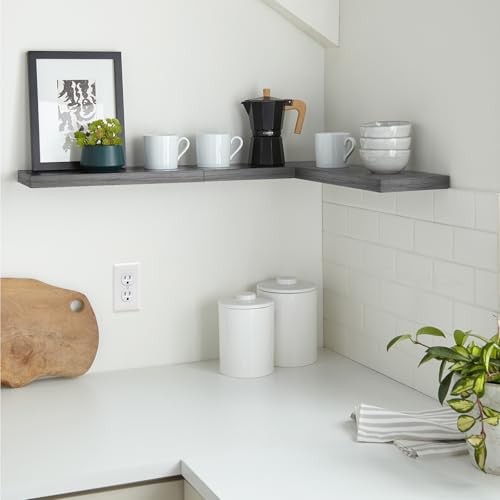 Grey Floating Shelves for Wall, 15.7inches E. Grey – Industrial Edge Style