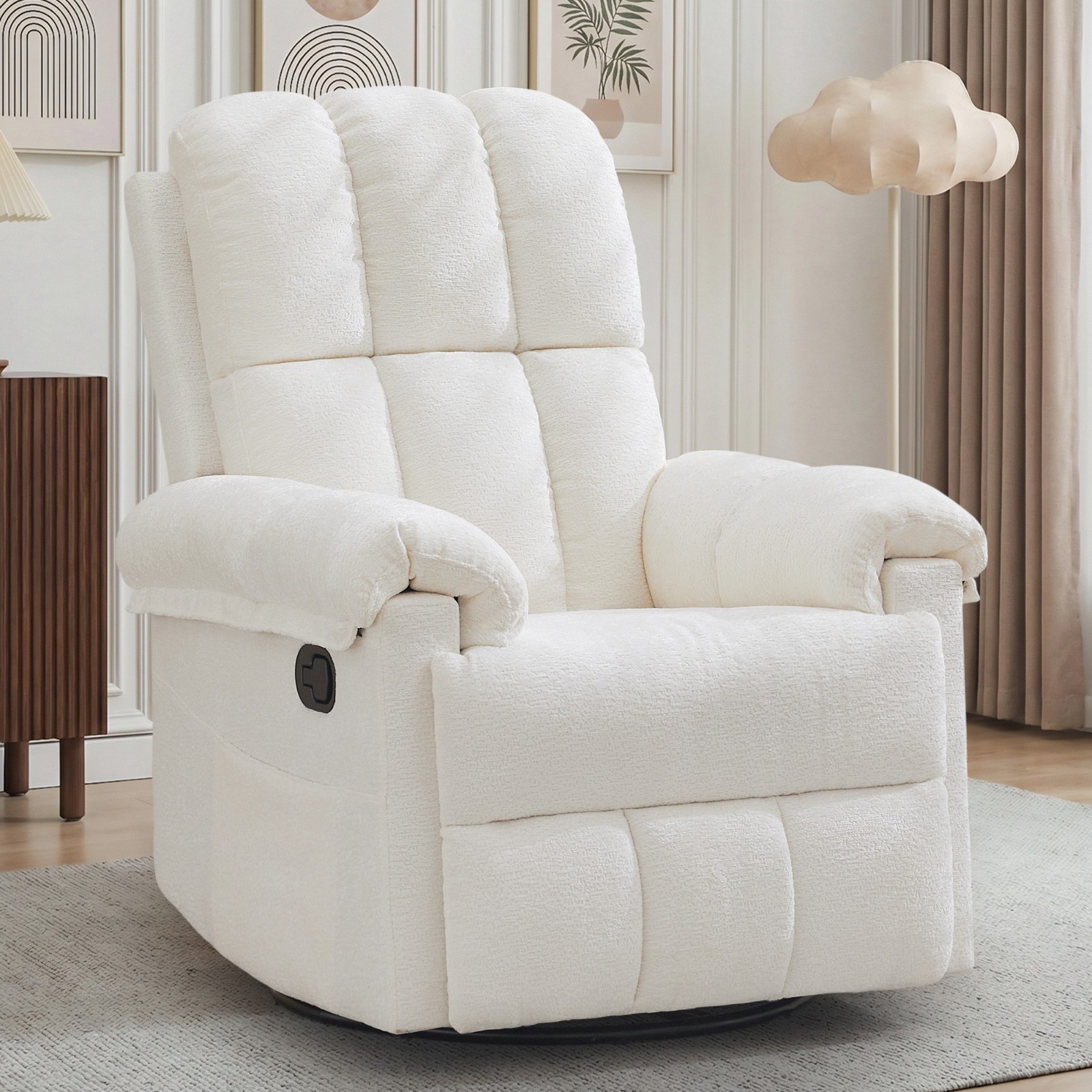 Korser Small Recliners Swivel Rocker Recliner Chair with Side Pockets