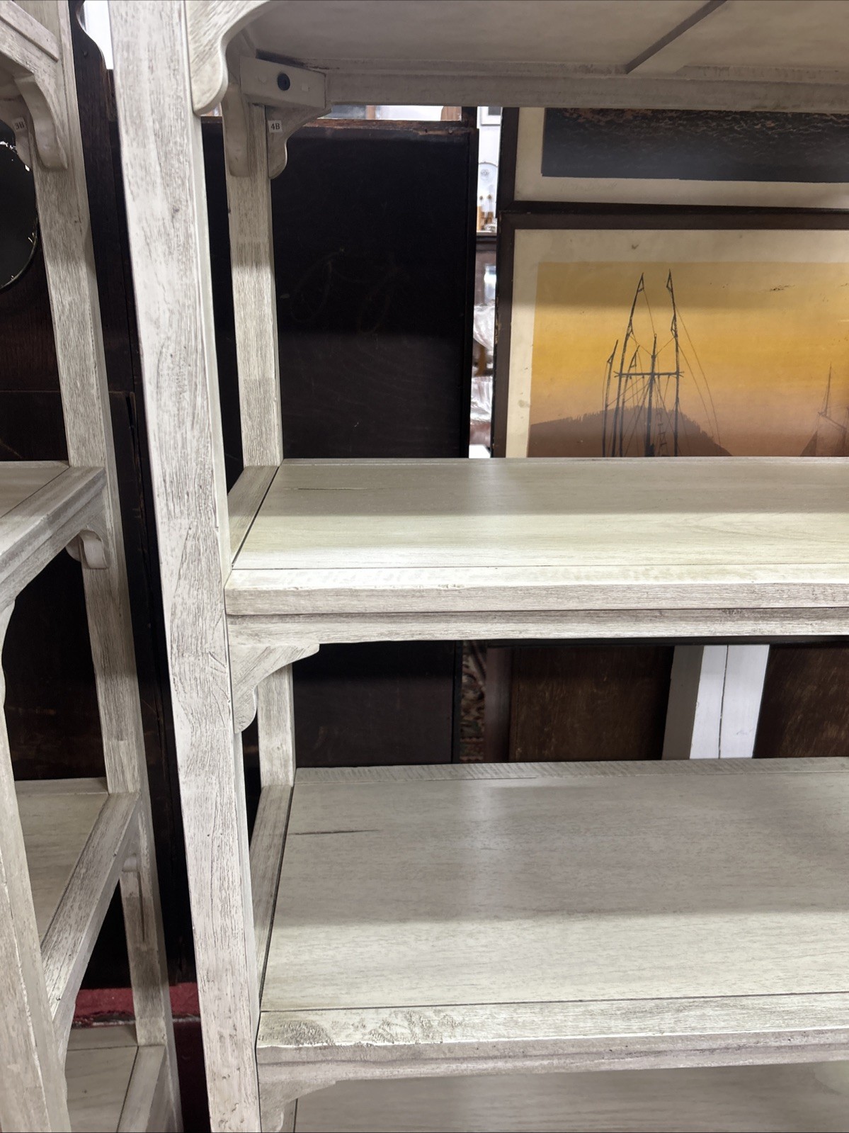Uttermost “Bridgely” Mango Etagere/Shelving Unit In Aged White 25661 MSRP $1600
