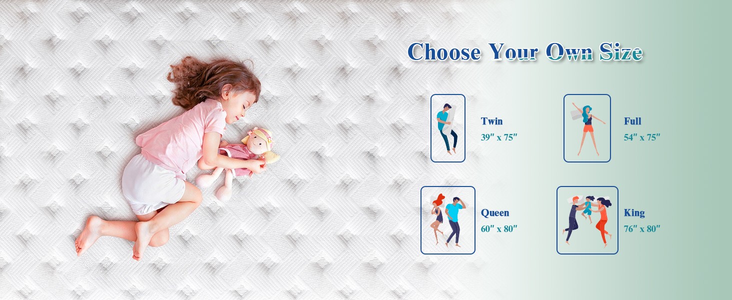 Queen Mattress, 14 Inch Queen Size Mattress in a Box, Hybrid Matress with Memory