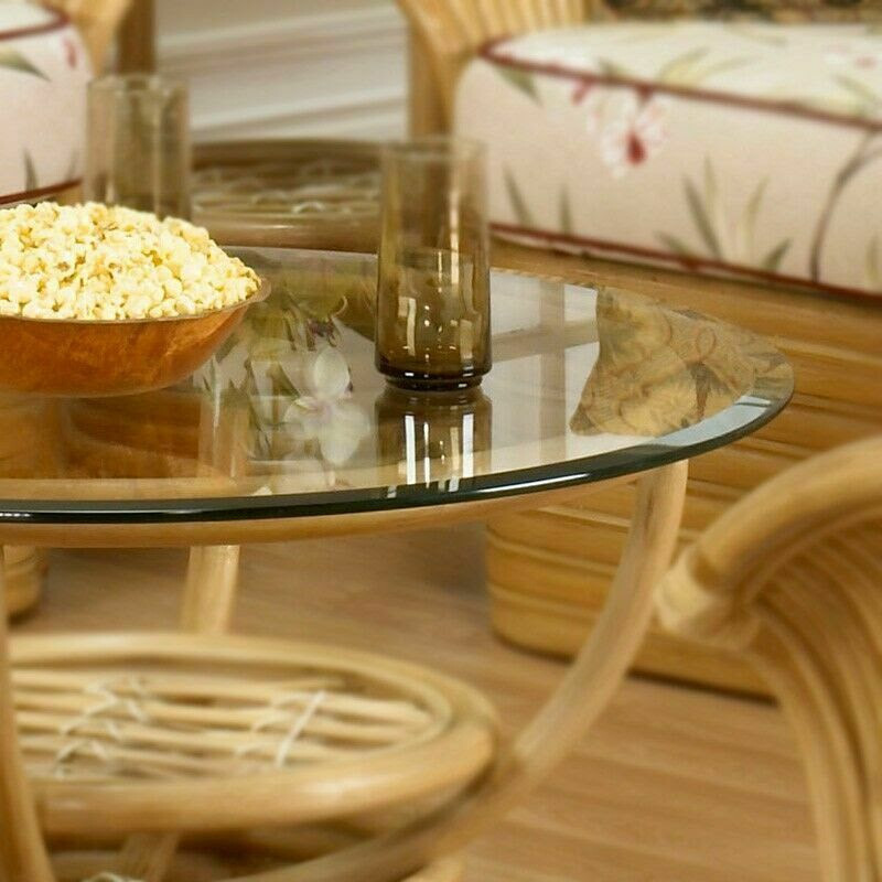 Clear 1/2″ Inch Thick Round Tempered Glass Table Top with Beveled Polished Edge