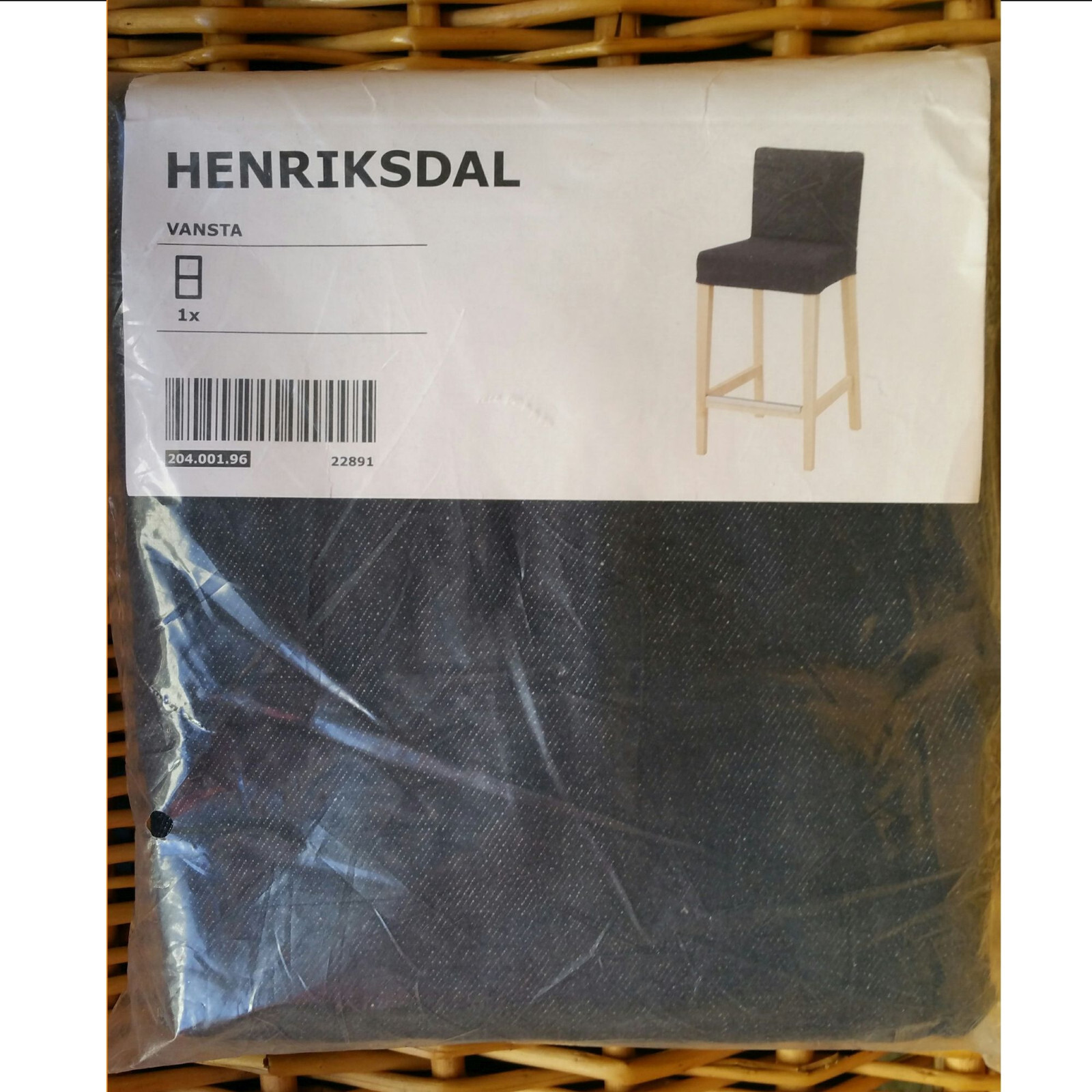 IKEA Henriksdal Bar Stool SLIPCOVER Vansta Dark Blue Barstool COVER 19″ w