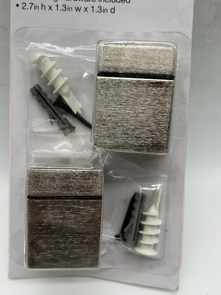 1.5 in. W x 2 in. H Titanium Cube Decorative Shelf Bracket 2 Packs of 2