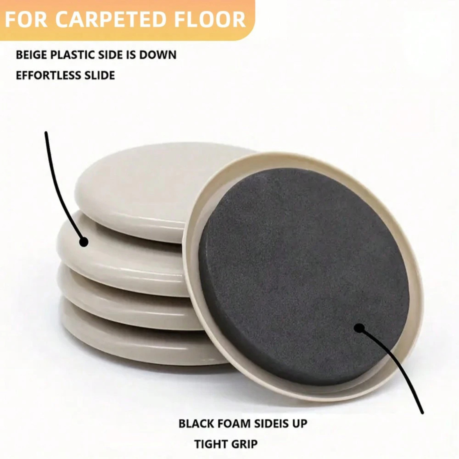 Heavy Duty Furniture Sliders for CARPET Hardwood Floors Pads Table Movers Glides