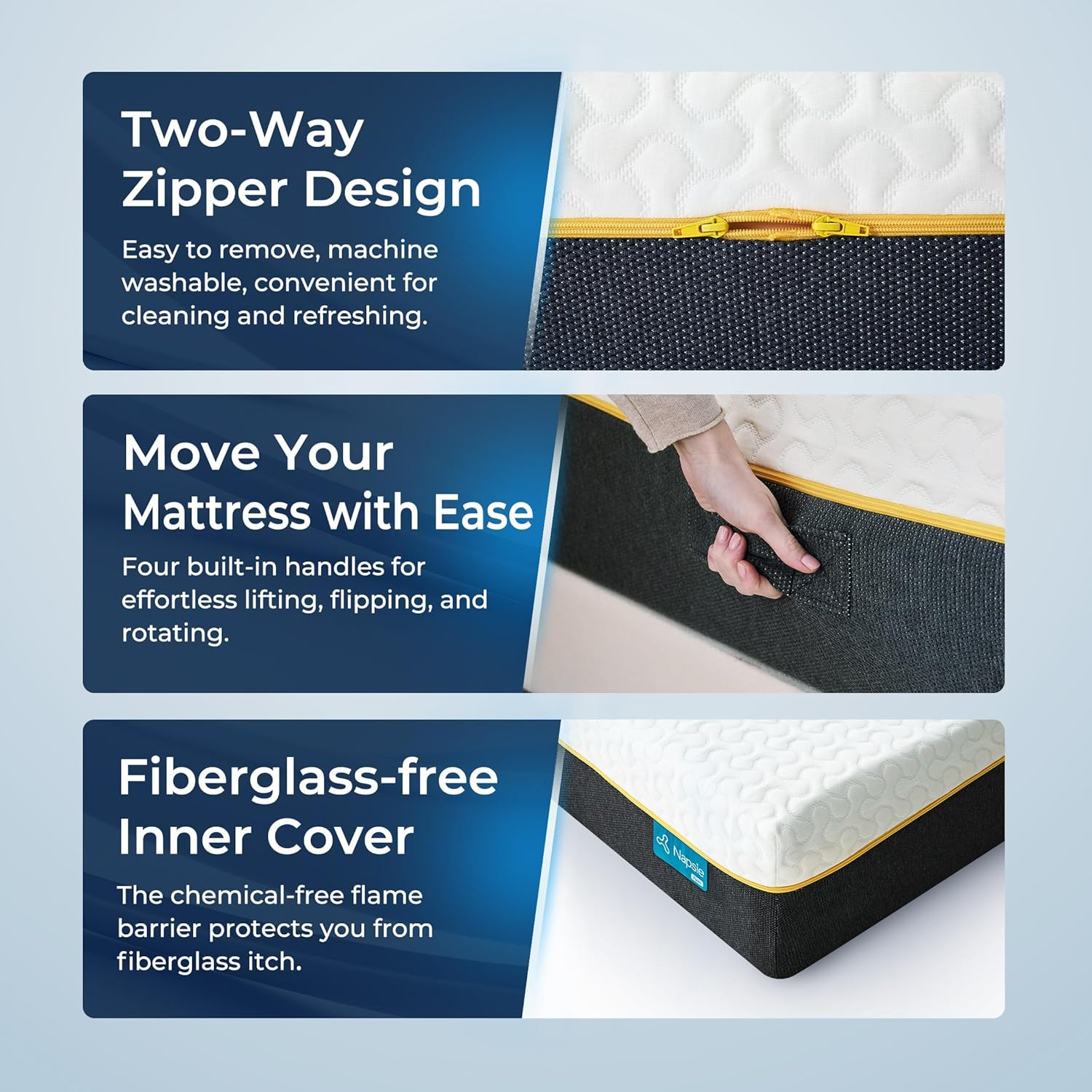 Firm Queen Memory Foam Mattress, 14 Inch Queen Size Mattress with Cooling Tencel
