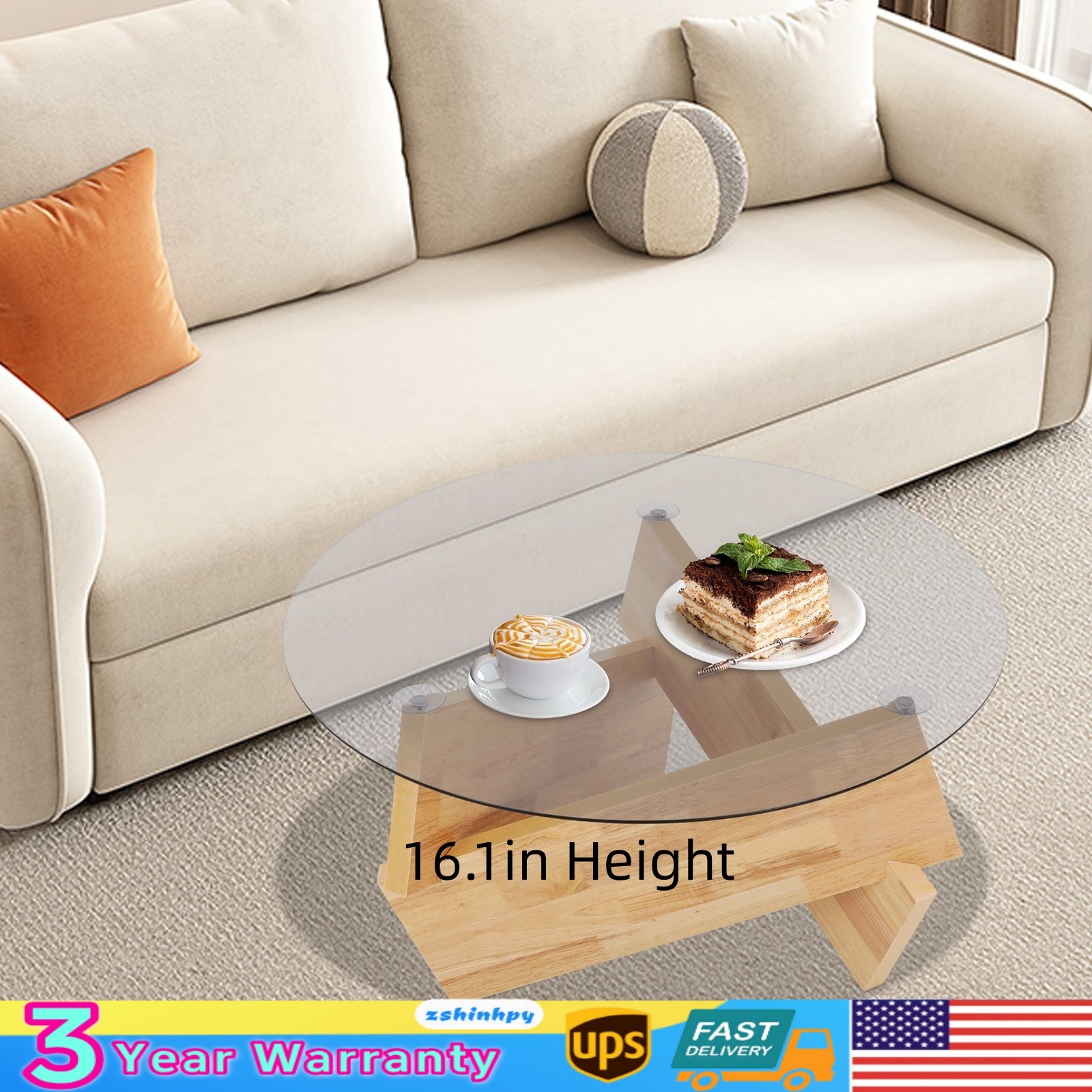 41cm(H)*80cm(D) Side/End Table, Sofa Side Table, Freestanding Tea/Coffee Table