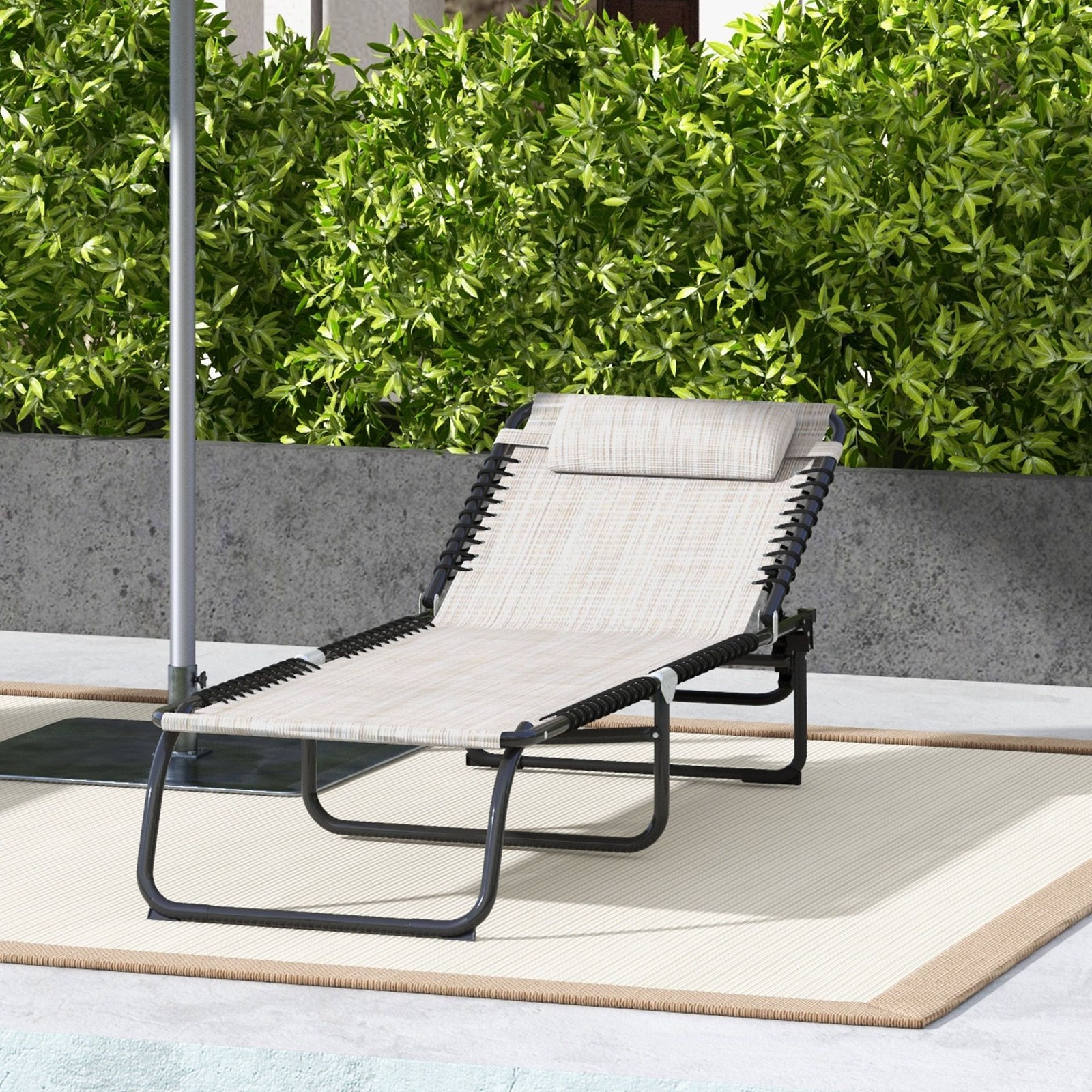 Chaise Lounge with Flexible Positioning Ideal for Patio and Beach