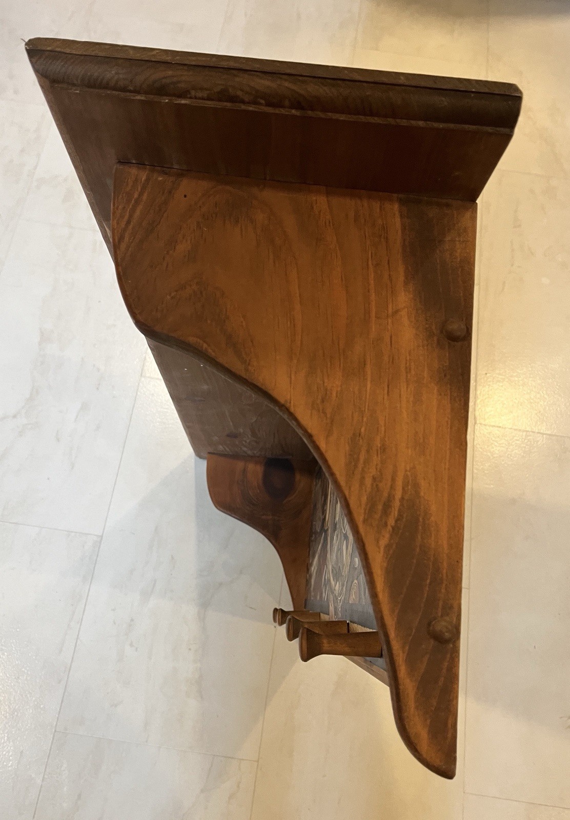 Solid Wood Civil War Collector’s Display Wall Shelf. 37”Long X 9”Wide X 13”Tall.