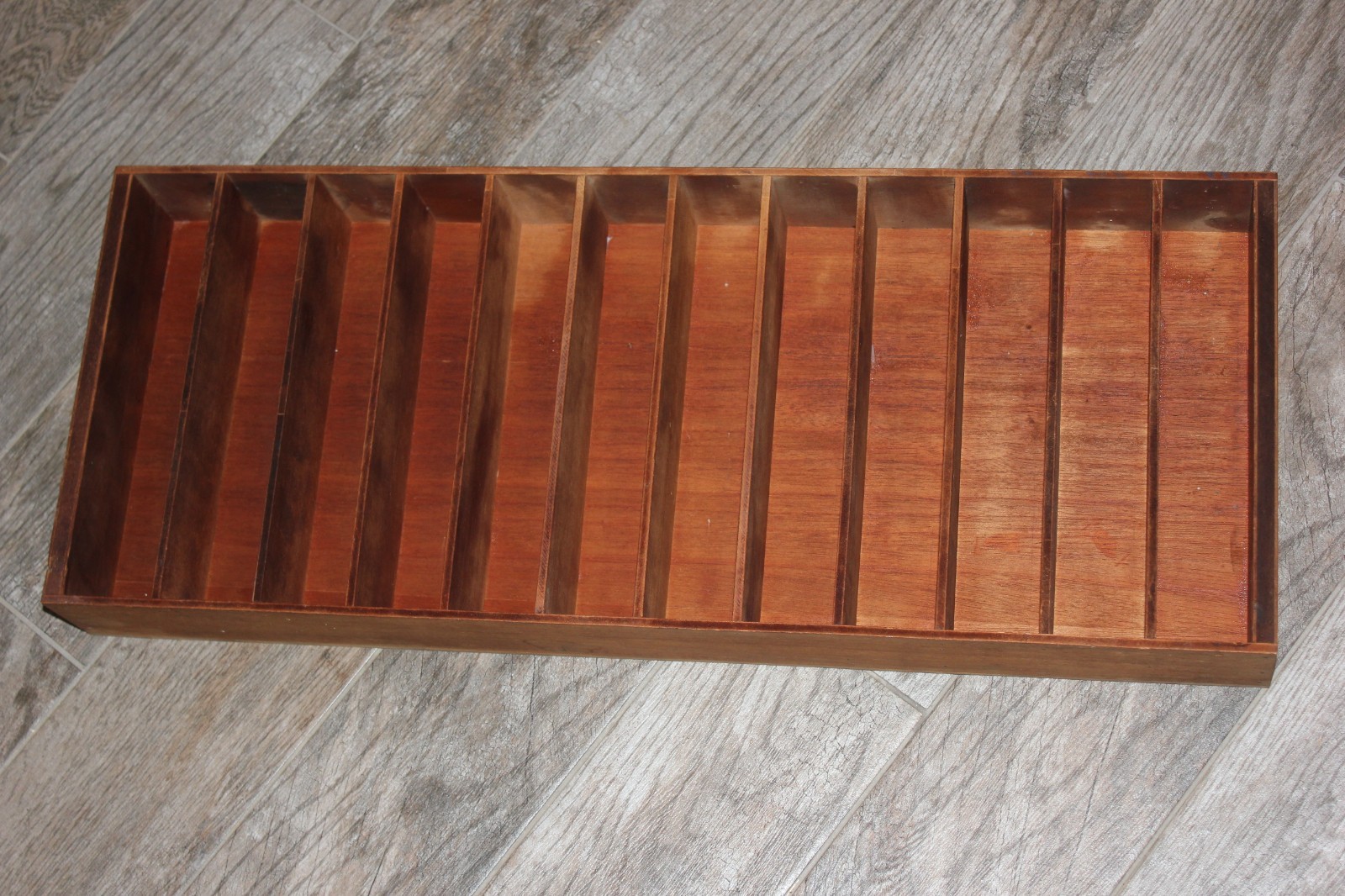 Vintage Handmade Solid Wood Display Sorting Cabinet Collectibles Box 12x30x3.25