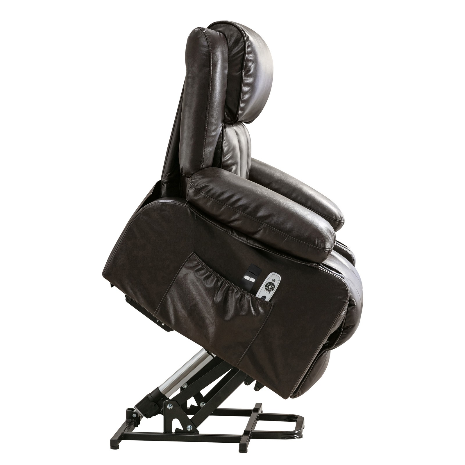 Electric Power Lift Chair Breathable Leather Recliner Chair w/ Massage and Heat