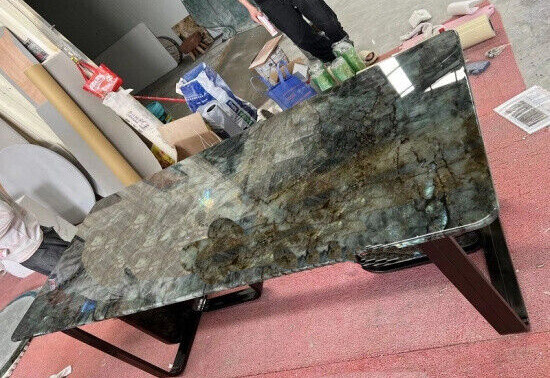 Labradorite Dining Table Top, Agate Table Top, Kitchen Counter top for Home Déco