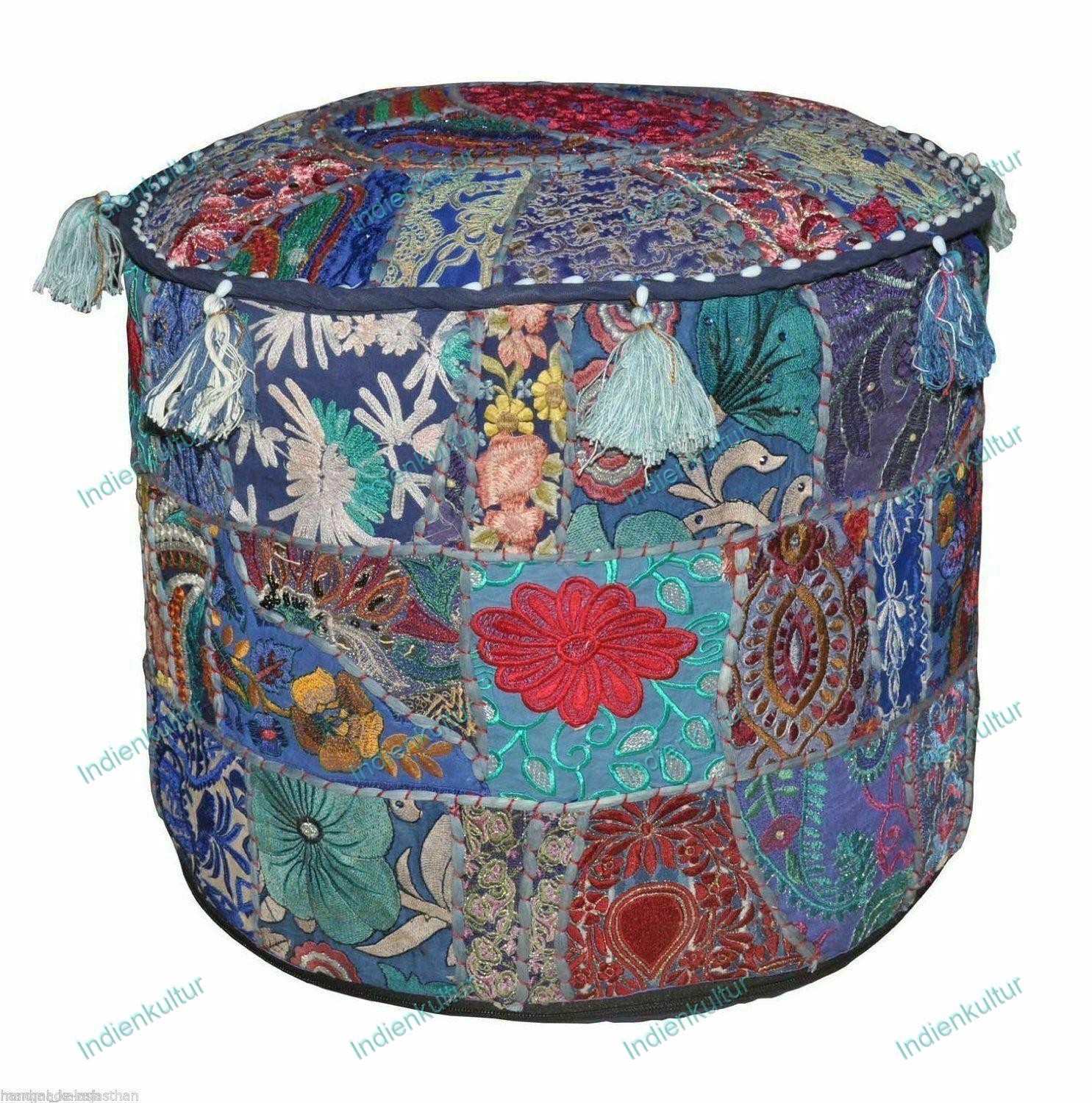 Bohemian Decorative Assorted Patch Work Pouf Cover Ottoman Pouffe Foot Stool Art
