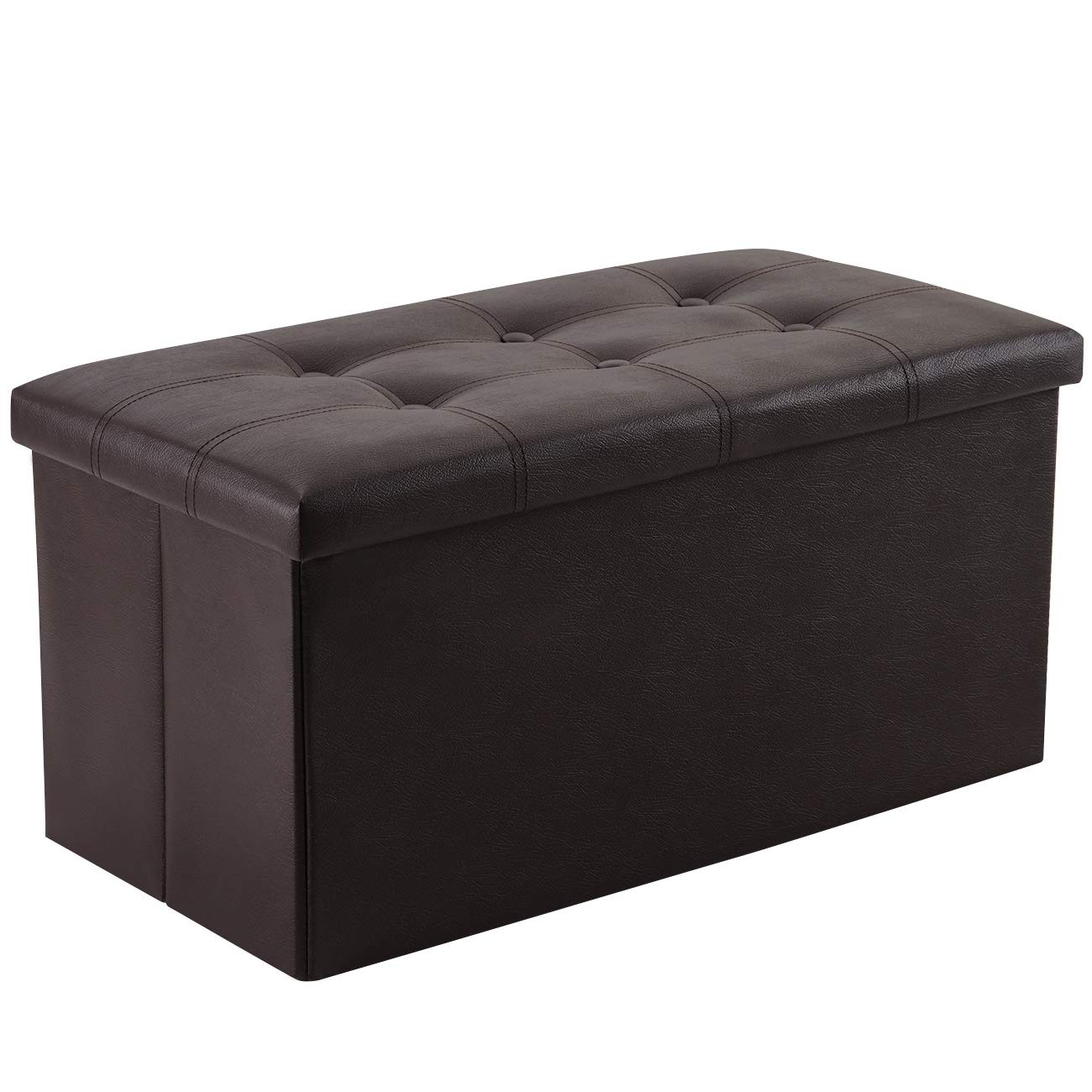 30 inches Folding Storage Ottoman, 80L Storage Bench for Bedroom and Hallway, Fa