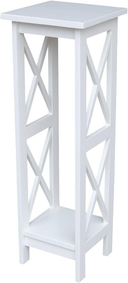 Tall Plant Stand For Display Shelf Small Skinny Narrow Corner Accent Wood Table