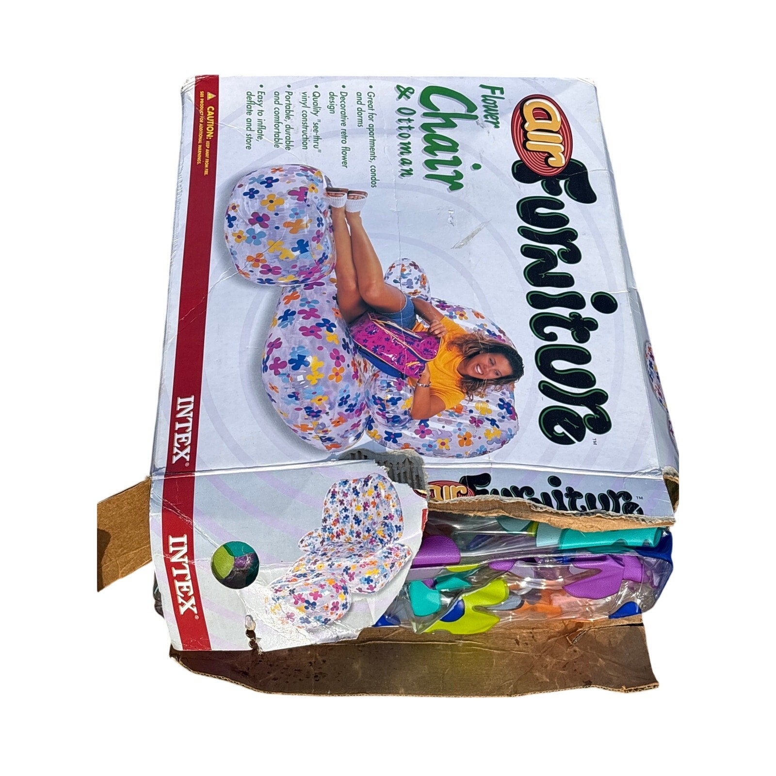 1999 Intex Air Inflatable Furniute Flower chair new in open box y2k Kidcore