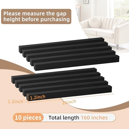 Under Couch Blocker, Couch Gap Filler – Cuttable, No-Residue, Toy Blockers for U