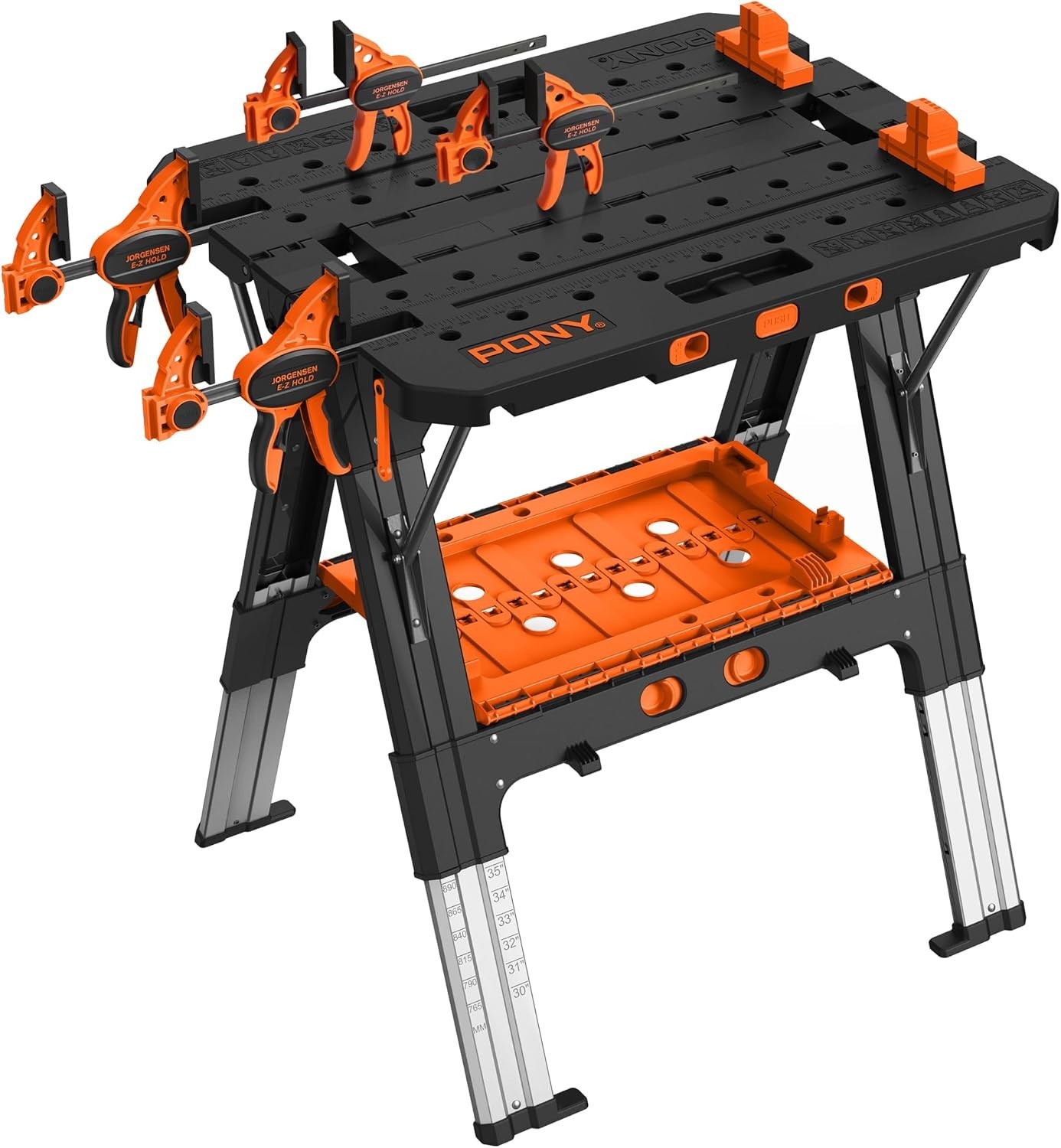 Portable 2-in-1 Work Table & Sawhorse – Adjustable Height & 1000 lbs Capacity
