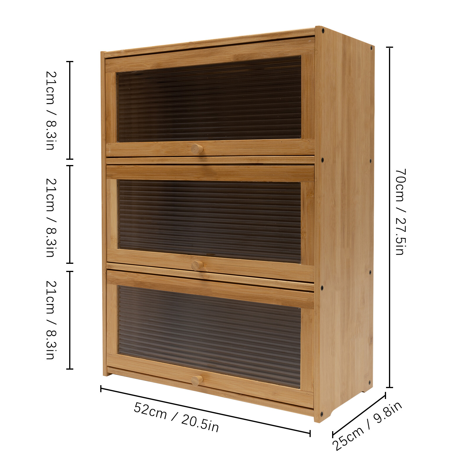 Storage Cabinet, Countertop Cabinet, Bamboo Organizer for Kitchen Living Room