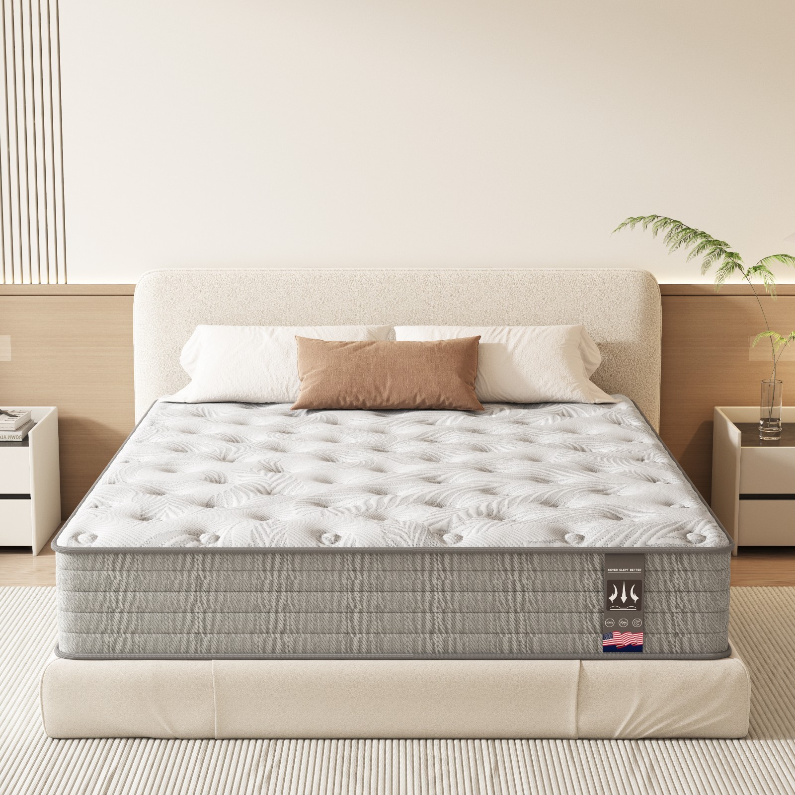 12″ 14″ Twin Full Queen King Size Hybrid Spring Mattress Memory Foam in a Box